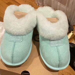 UGG Light Green Shearling Slippers